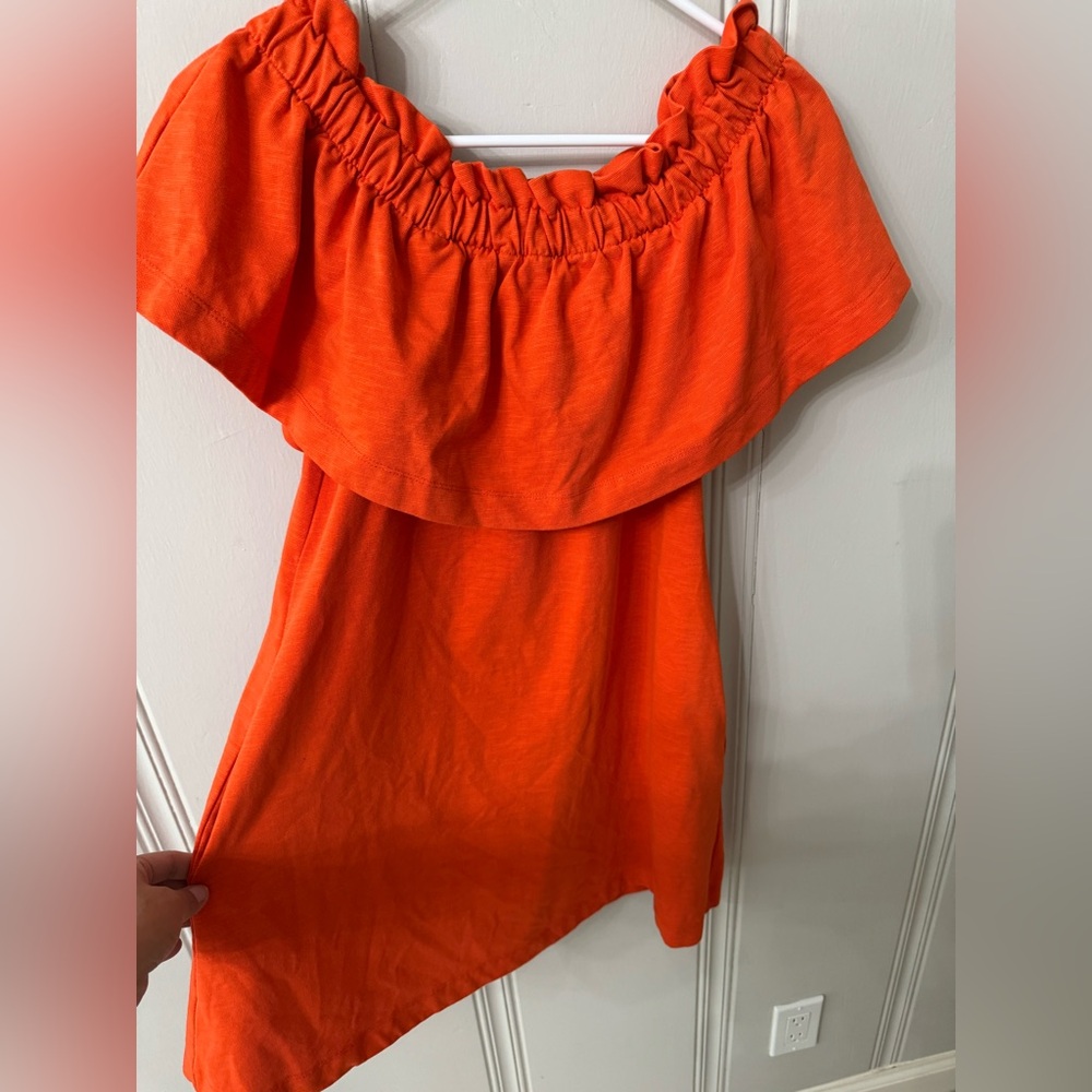 H&M Vibrant Orange Off-Shoulder Blouse